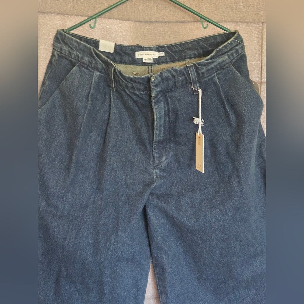 Good American Size 10 Good 90s Pleated Wide Leg Jeans (RUN BIG- READ) - Picture 6 of 16